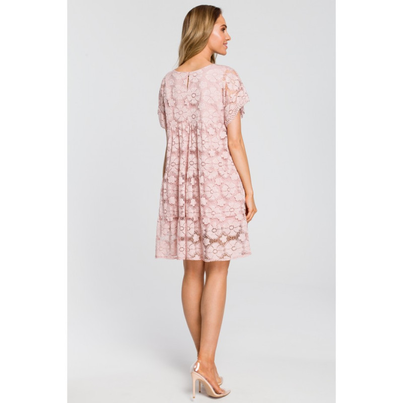 M430 Airy lace dress - pink