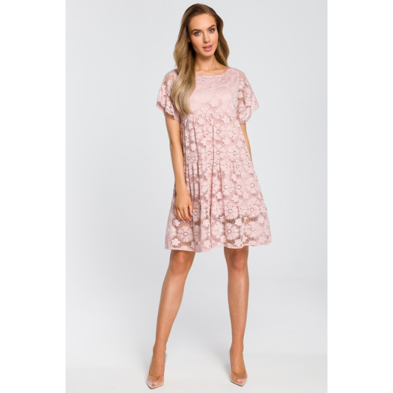 M430 Airy lace dress - pink