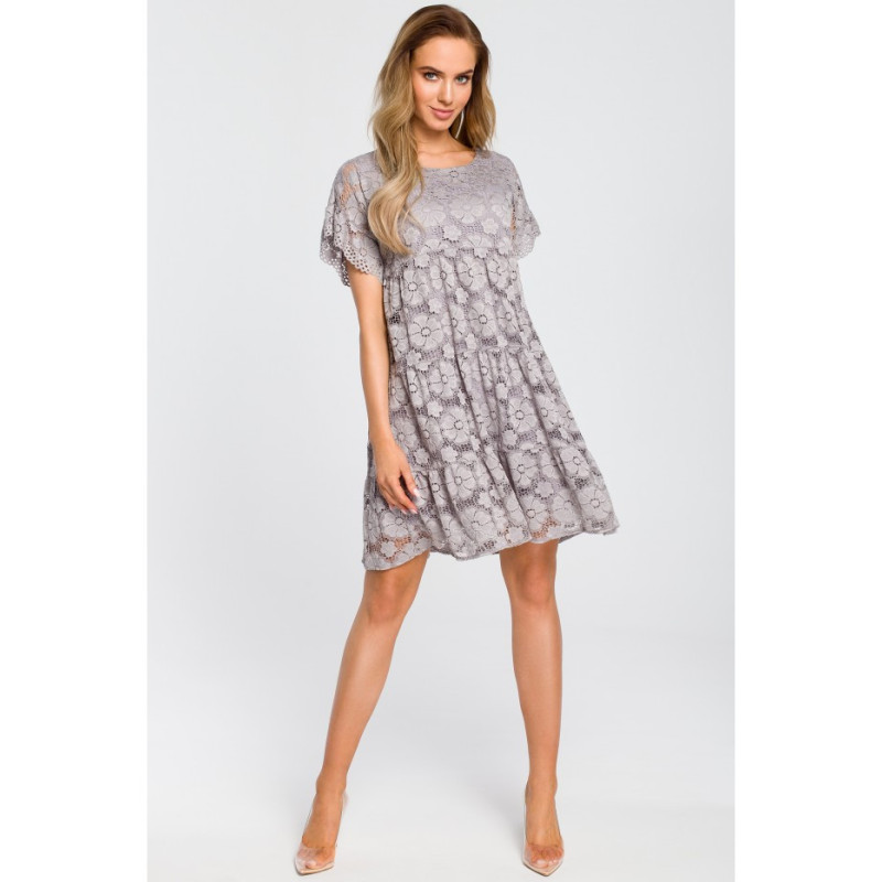 M430 Airy lace dress - gray