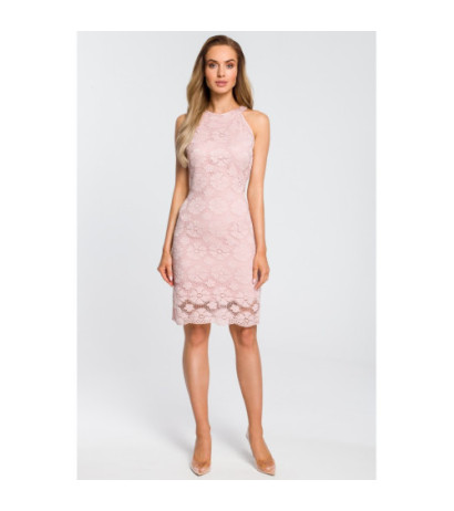 M431 Fitted lace dress - pink