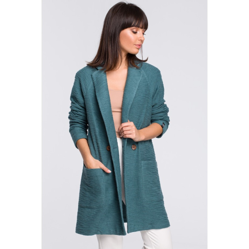 B099 One button coat - turquoise