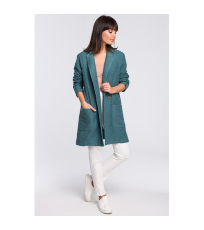 B099 One button coat - turquoise