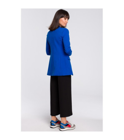 B103 Knit jacket plus size unbuttoned - cornflower