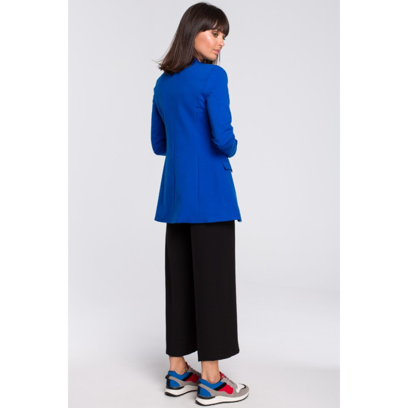 B103 Knit jacket plus size unbuttoned - cornflower