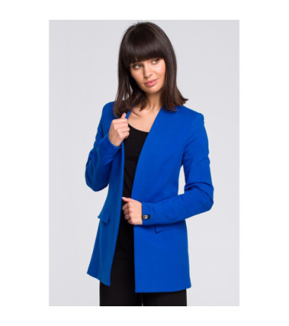 B103 Knit jacket plus size unbuttoned - cornflower