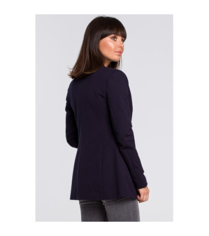 B103 Knit jacket plus size unbuttoned - navy blue