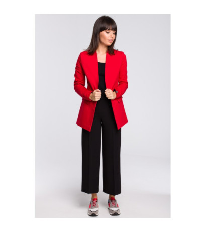 B103 Knitted plus size jacket unbuttoned - red