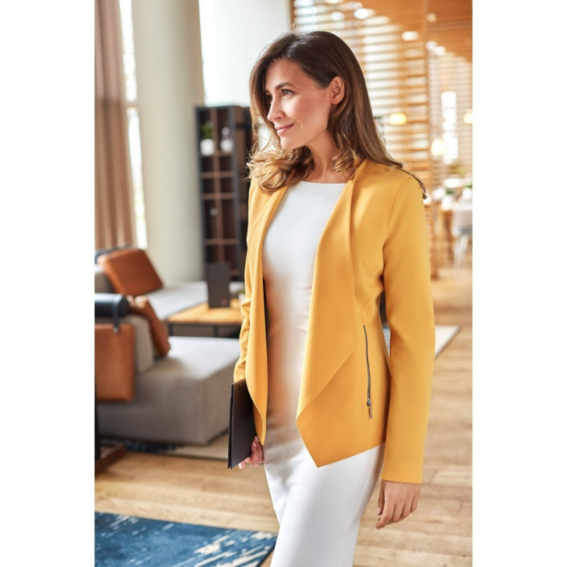 S140 Short unlined jacket with lining - yellow