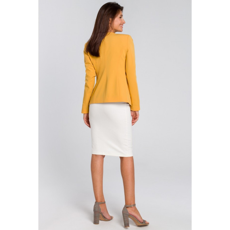 S140 Short unlined jacket with lining - yellow