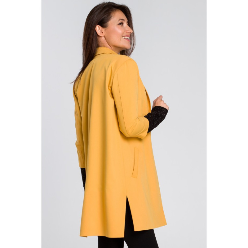 S142 Long jacket with side slits - yellow