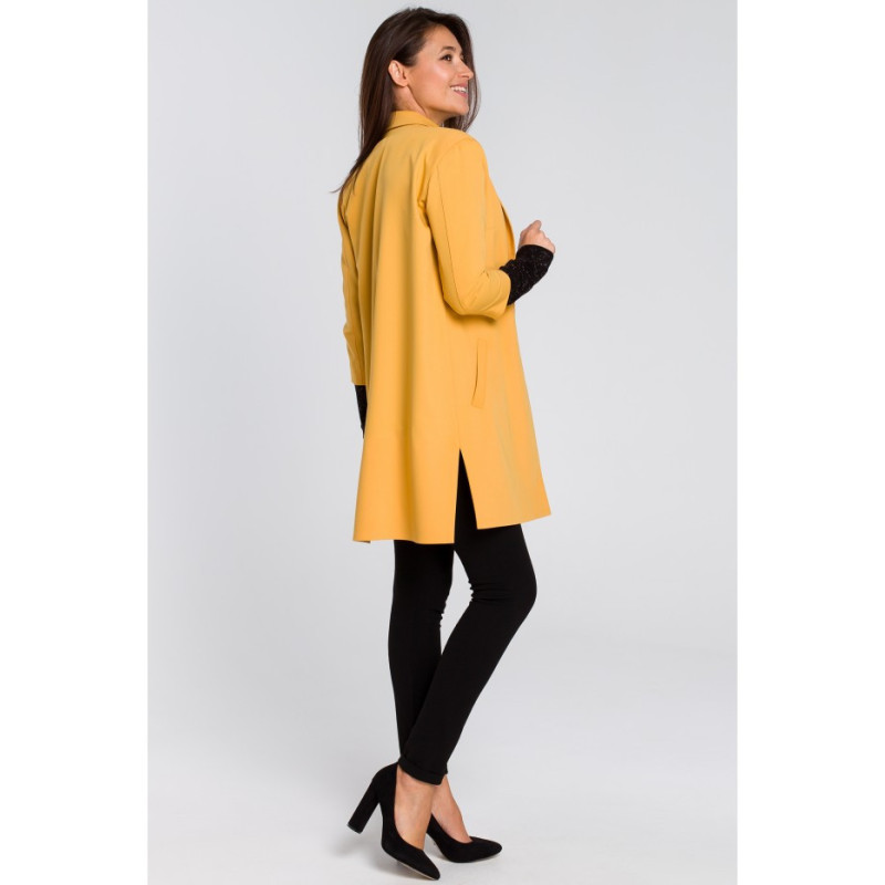 S142 Long jacket with side slits - yellow