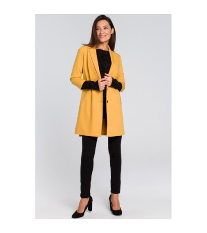 S142 Long jacket with side slits - yellow