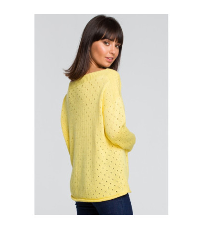 BK019 Sweater with eyelets - yellow