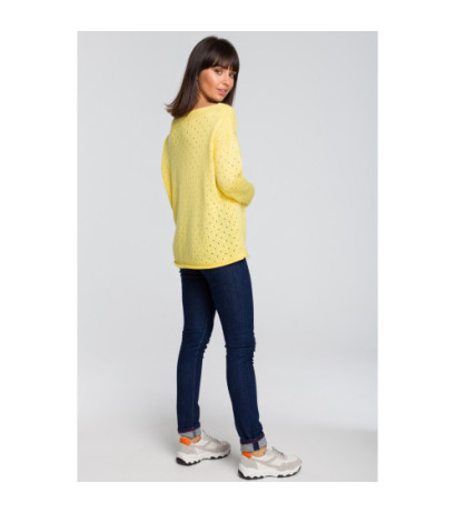 BK019 Sweater with eyelets - yellow