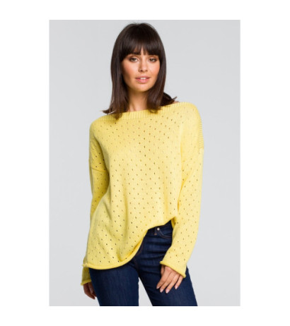 BK019 Sweater with eyelets - yellow