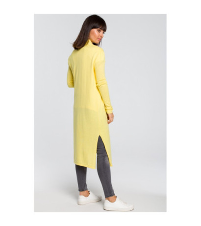 BK022 Long cardigan with double collar - yellow