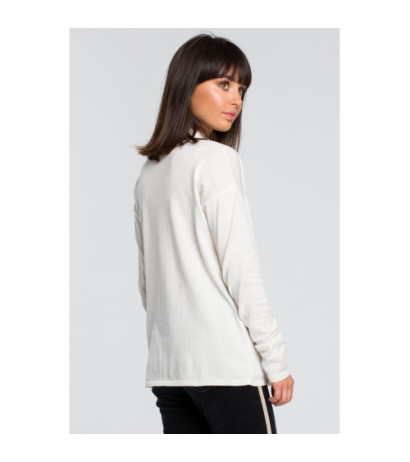 BK023 Short cardigan with shawl collar - ecru