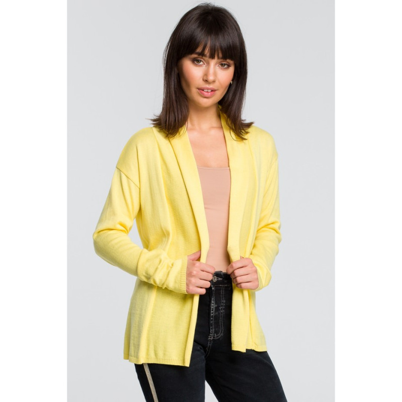 BK023 Short cardigan with shawl collar - yellow