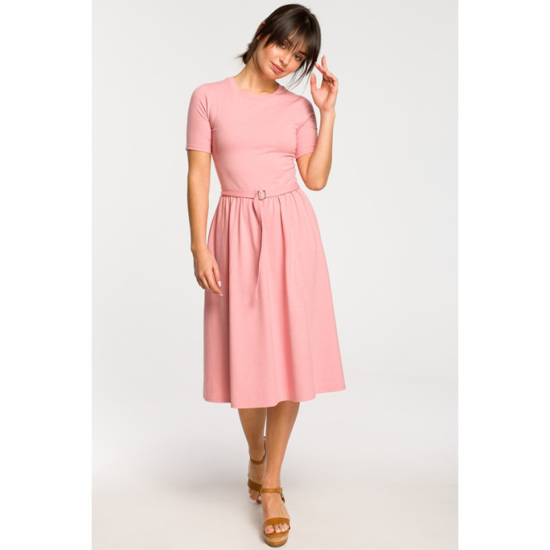 B120 Dress with belt and buckle - pink