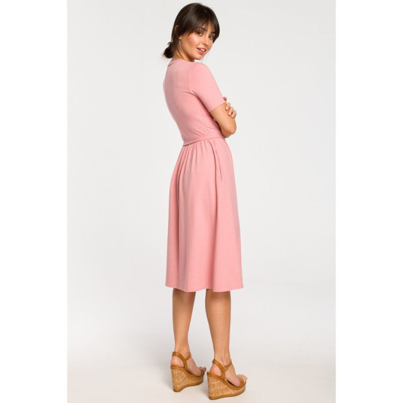 B120 Dress with belt and buckle - pink