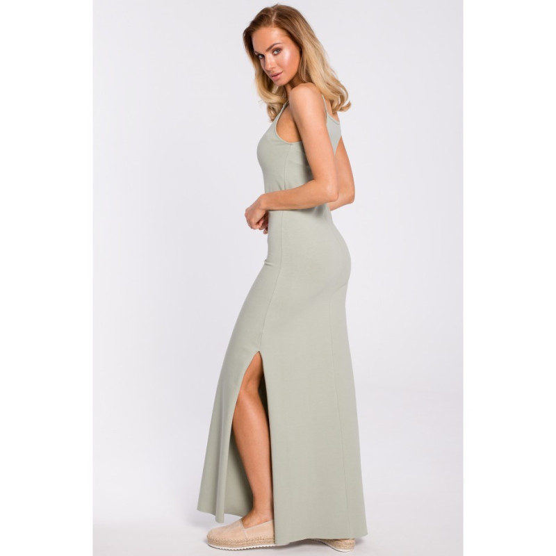 M432 Strapless cotton maxi dress - pistachio