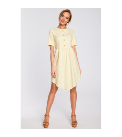 M434 Cotton dress with buttons - yellow