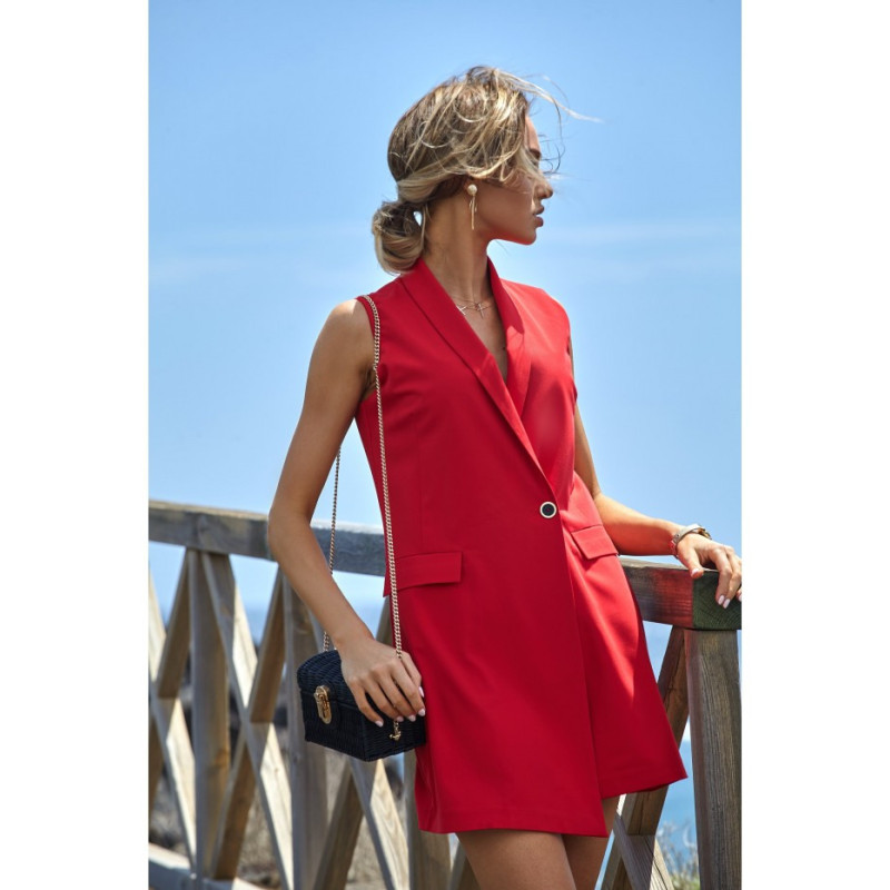 M439 Sleeveless jacket dress - red