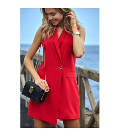 M439 Sleeveless jacket dress - red