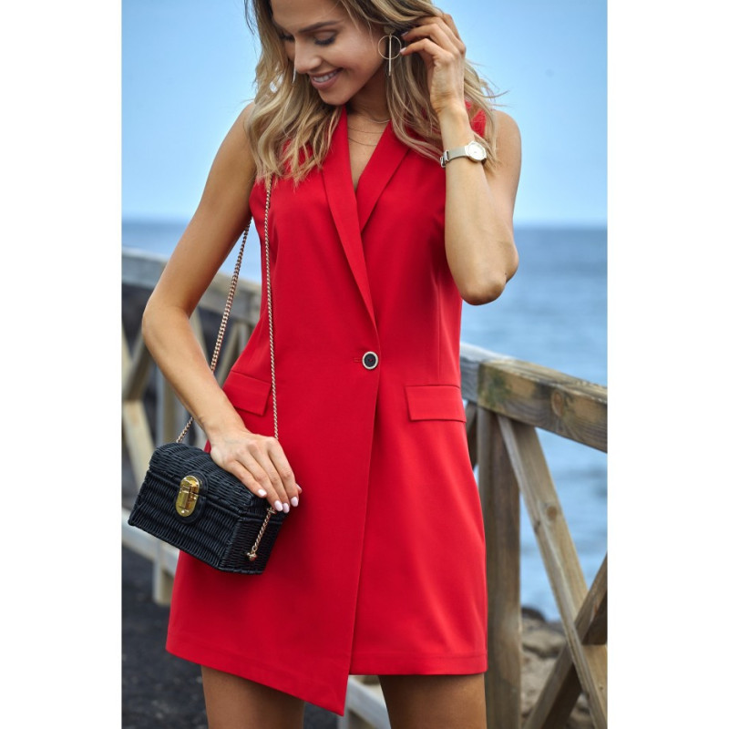 M439 Sleeveless jacket dress - red