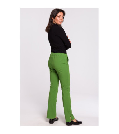 B124 Trousers with side rips - lime green