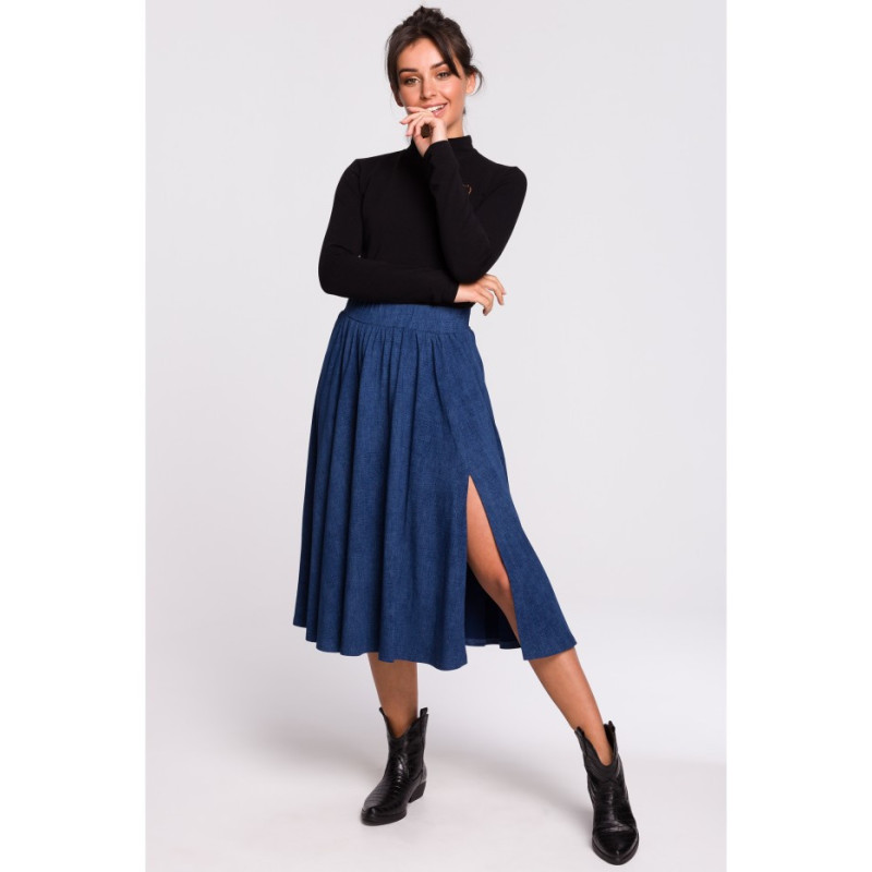 B130 Midi flared skirt - denim