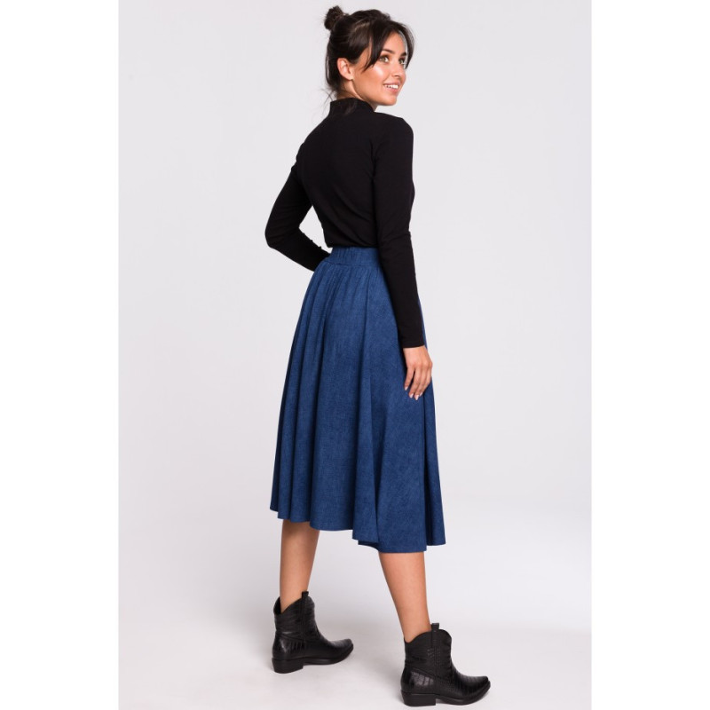 B130 Midi flared skirt - denim