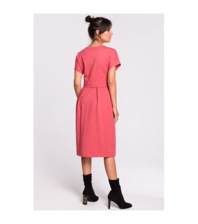 B134 Layered midi dress - coral