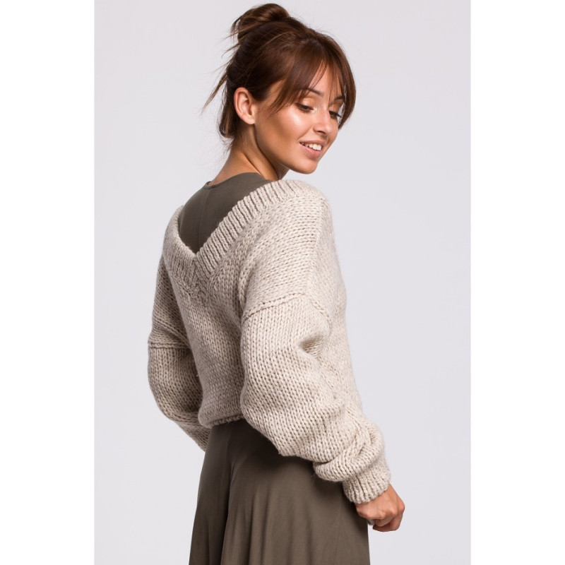 BK046 V-neck sweater - beige