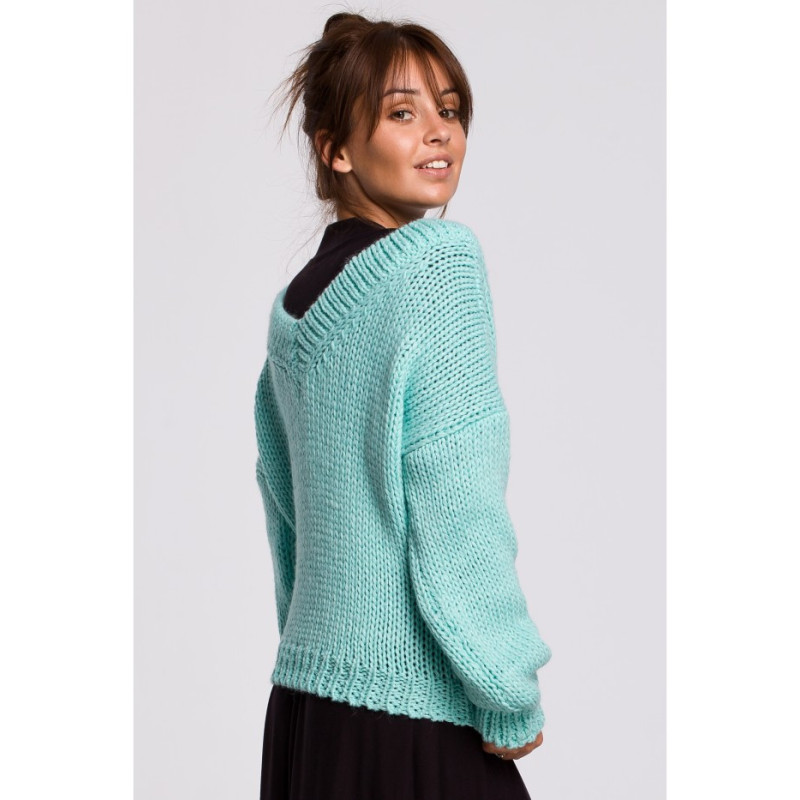 BK046 V-neck sweater - mint