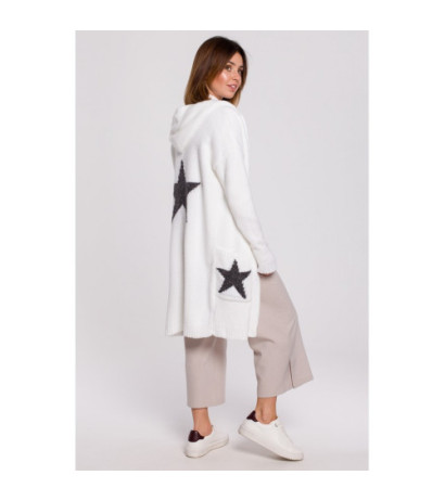 BK063 Cardigan with star motif - white