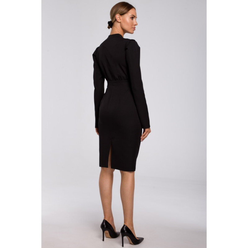 M547 Dress with crease on front - black