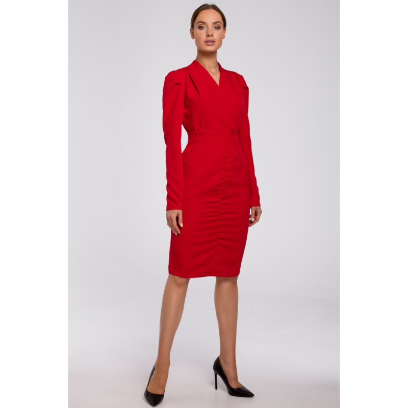 M547 Dress with crease on front - red