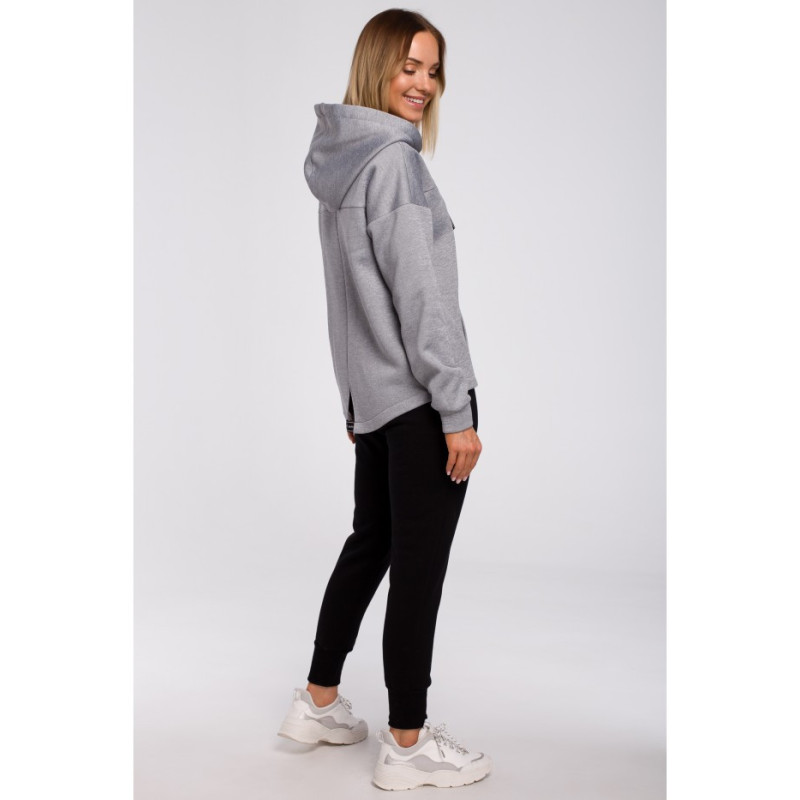 M550 Zippered hooded sweatshirt - steel