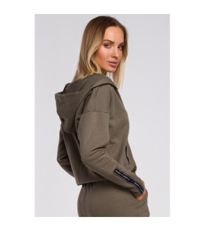 M552 Sweatshirt with kangaroo pocket and hood - khaki