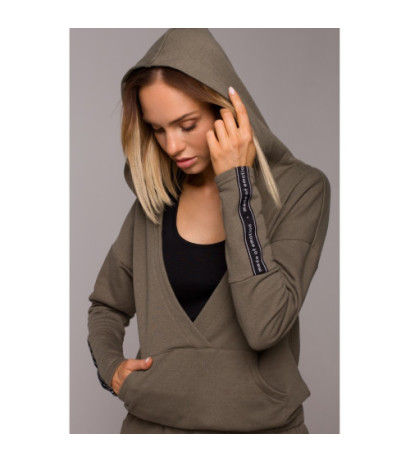 M552 Sweatshirt with kangaroo pocket and hood - khaki