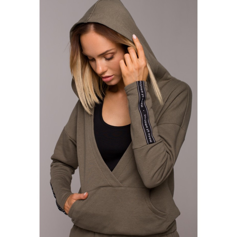 M552 Sweatshirt with kangaroo pocket and hood - khaki