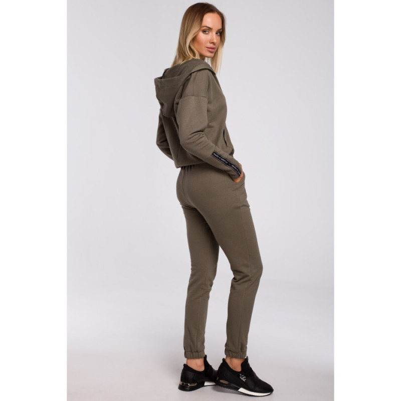 M552 Sweatshirt with kangaroo pocket and hood - khaki