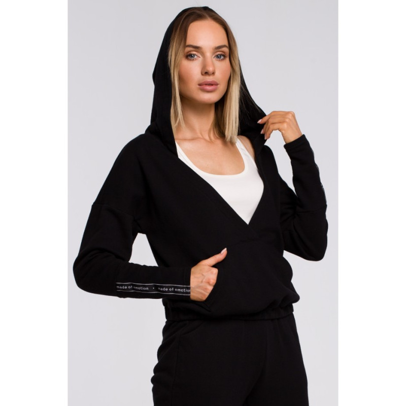 M552 Sweatshirt with kangaroo pocket and hood - black