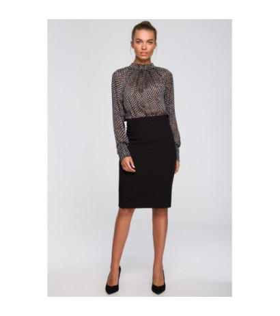 S248 Pencil skirt with zipper - black