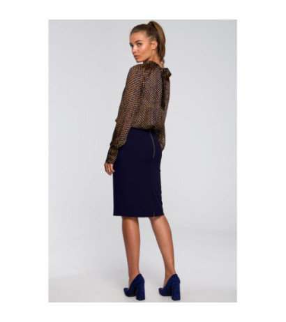 S248 Pencil skirt with zipper - navy blue