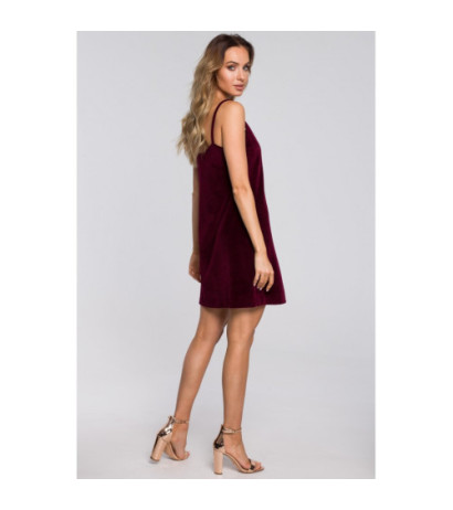 M560 Velour Strapless Mini Dress - Maroon