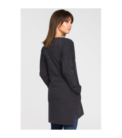 B059 Oversize tunic with stitching - graphite