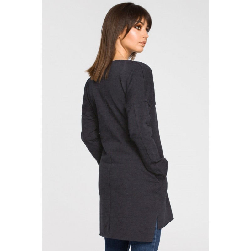 B059 Oversize tunic with stitching - graphite