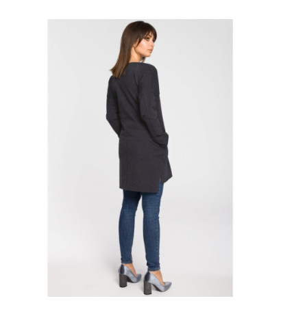 B059 Oversize tunic with stitching - graphite